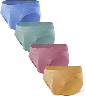 Separatec Mens Underwear Briefs, Breathable Cooling Rayon Made from Bamboo Underwear, Dual Pouch Mens Briefs 4 Pack