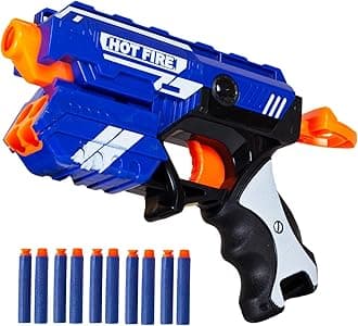 Gooyo Blaze Storm Toy Gun with 5 Foam Bullets & 5 Suction Dart Bullets for Kids | Fun Target Shooting Blaster Gun Toy – GY-7037 (Blue Color, No Batteries Required)