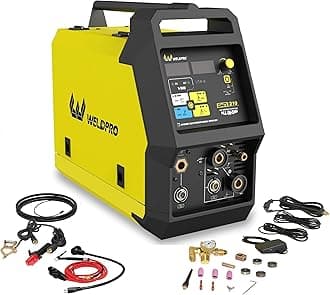 W Weldpro Omni 210 Dual Voltage 115V/230V AC/DC Multi-Process Welder - MIG/Flux Core/Stick/ACDC High Frequency TIG with Pulser and Aluminum Balance/Frequency Control 3 year warranty welding machine