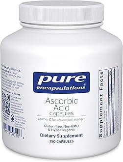 Pure Encapsulations Ascorbic Acid Capsules - 1,000 mg Vitamin C - Antioxidant & Immune Support* - High-Potency Vitamin C - Vegan & Non-GMO - 250 Capsules