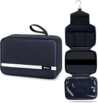 Maliton Toiletry Bag for Men & Women Large Toiletry Bags for Traveling Hanging Toiletry Bag Hygiene Bag with 4 Compartments Waterproof Bathroom Shower Bag (Navy Blue)