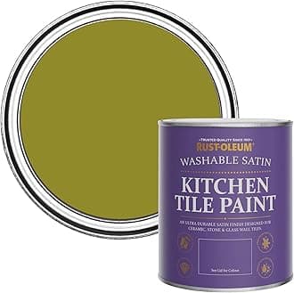 Rust-Oleum Green water resistant Kitchen Tile Paint in Satin Finish - Pickled Olive 750ml