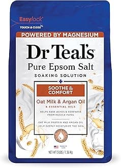 Dr Teal's Epsom Salt Magnesium Soak, Soothe & Comfort with Oat Milk & Argan Oil, 3 lbs