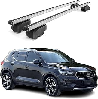 Roof Rack Cross Bars for Volvo XC40 2019-2026 Lockable 165Lbs Aluminium Silver 2Pcs fits Cargo Carriers Kayak Canoe Bike Snowboard