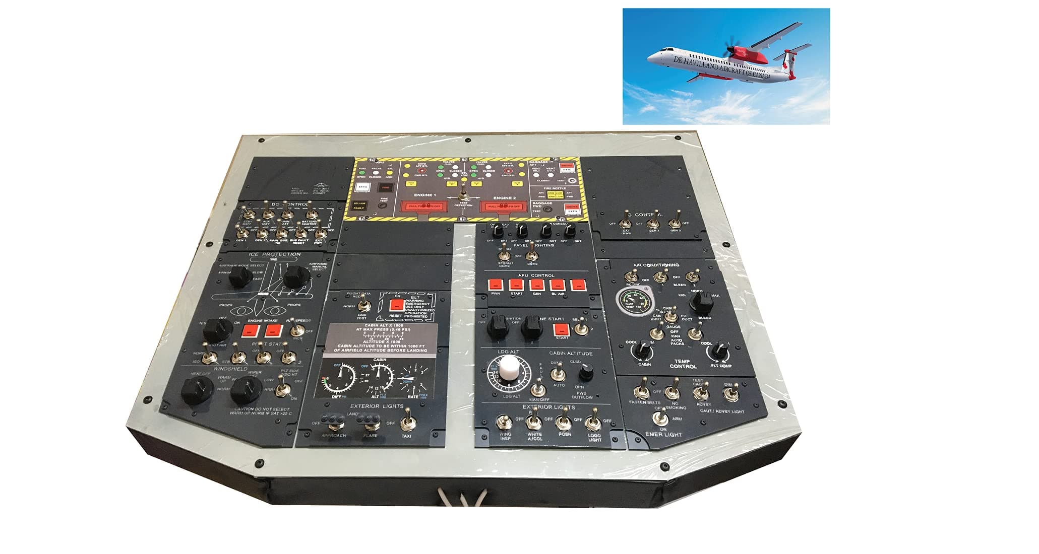 IFS India Dash8 Q400 Style Overhead Flight Simulator Panel (IFSI/D8/OVHv1.0)