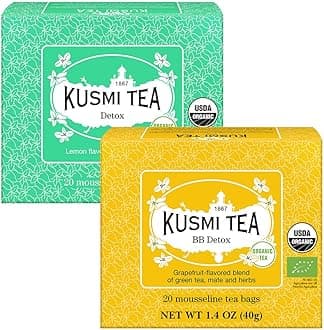BB Detox + Detox - Set of 2 boxes - 2 Green Tea, Mate, Herbal and Lemon and Grapefruit Flavored Blends - To be enjoyed Hot or as Iced Tea - 2x20 Tea Bags
