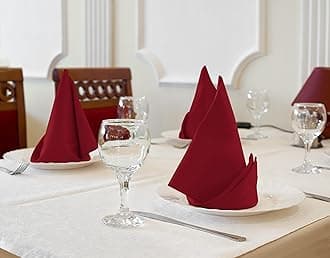 Utopia Kitchen Red Cloth Napkins [288 Pack, 18x18 Inch] Cotton Blend Washable Dinner Napkins