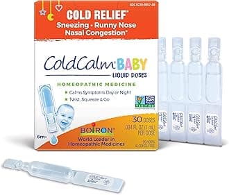 Boiron ColdCalm Baby Single-Use Drops for Relief from Cold Symptoms of Sneezing, Runny Nose, and Nasal Congestion - Sterile and Non-Drowsy Liquid Doses - 30 Count