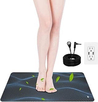 Grounding Mat Kit, Grounding Mat with 15 Foot Cord and Grounding Wristbands, Earth Mat Grounding Pad for Sleep, Energy, Pain Relief, Inflammation, Feet and Back Pain(23.6" x 11.8")