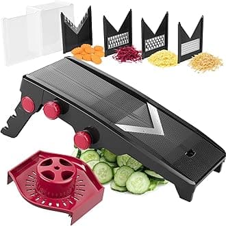 Austria Mandoline Slicer for Kitchen, Adjustable Vegetable Chopper, Fruit, Cheese Grater, Potato Chips Slicer - Black