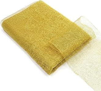 - Asian Hobby Crafts Fabric Mesh Net, DIY Craft Material for Bouquets, Gift Wrapping, Trousseau Packing, Party Decorations, Sweet Boxes, Gift Decoration, Home Decor & Creative Projects - 7 Meter Golden