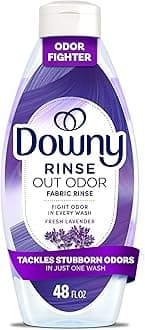 RINSE & REFRESH Laundry Odor Remover and Fabric Softener, Safe on ALL Fabrics, Gentle on Skin, HE Compatible, Fresh Lavender Scent, 48 fl oz (Pack of 4)(192 fl oz total)