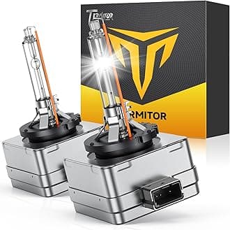 D1S Xenon HID Headlights Bulbs, 400% Enhanced Brightness, 6000K Cool White High/Low Beam, Replacement 66144 66140 85140 85415, IP68 with Metal Base, Plug and Play, Pack of 2