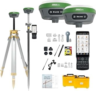 Surveying Equipment, NOAA Certificated SMA26 GNSS IMU RTK GPS Rover Base Handheld Collector with Survey Software, Max10km and 0.5cm Accuracy,32G Storage (Exclude Tripod&Pole)