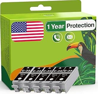 Limeink Compatible Ink Cartridges Replacement for Canon PGI-35 Compatible Ink Cartridges Set Use for Canon PIXMA iP100 PIXMA iP110 Series Printers 1509b002 1511B002 Pack (5 Black)