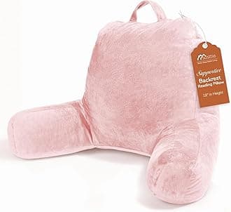 Sasttie Standard Reading Pillow Back Pillow for Sitting in Bed，Memory Foam Chair Pillow，Bed Rest Pillows,Pink