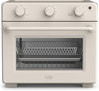 bella Air Fry Toaster Oven, 7 Preset Cooking Options, Dishwasher-Safe EverGood Coated Trays Included, 60-Minute Auto Shutoff w Audible Timer, Power Indicator Light, 1700 Watt, Oatmilk