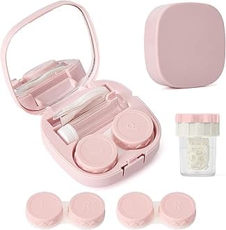 Lasiyanor Contact Lens Travel Kit with Cleaner Washer, Portable Contact Box with Mirror Tweezers Remover Tool Solution Bottle for Daily Outdoor