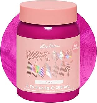 Lime Crime Full Coverage Unicorn Hair Dye, Juicy - Damage-Free Semi-Permanent Hair Color Conditions & Moisturizes - Temporary Hair Tint Kit Has A Sugary Citrus Vanilla Scent - Vegan