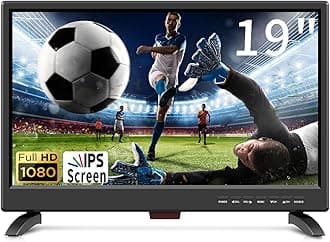 Feihe 19 Inch HD LED Flat Screen TV 1080p IPS Display w/Digital Dual Tuners ATSC/HDMI/VGA/AV/USB, 12 Volt RV TV Built in Dual Speakers Suitable for Kitchen/RV/Caravan and Boat(Not Smart TV)