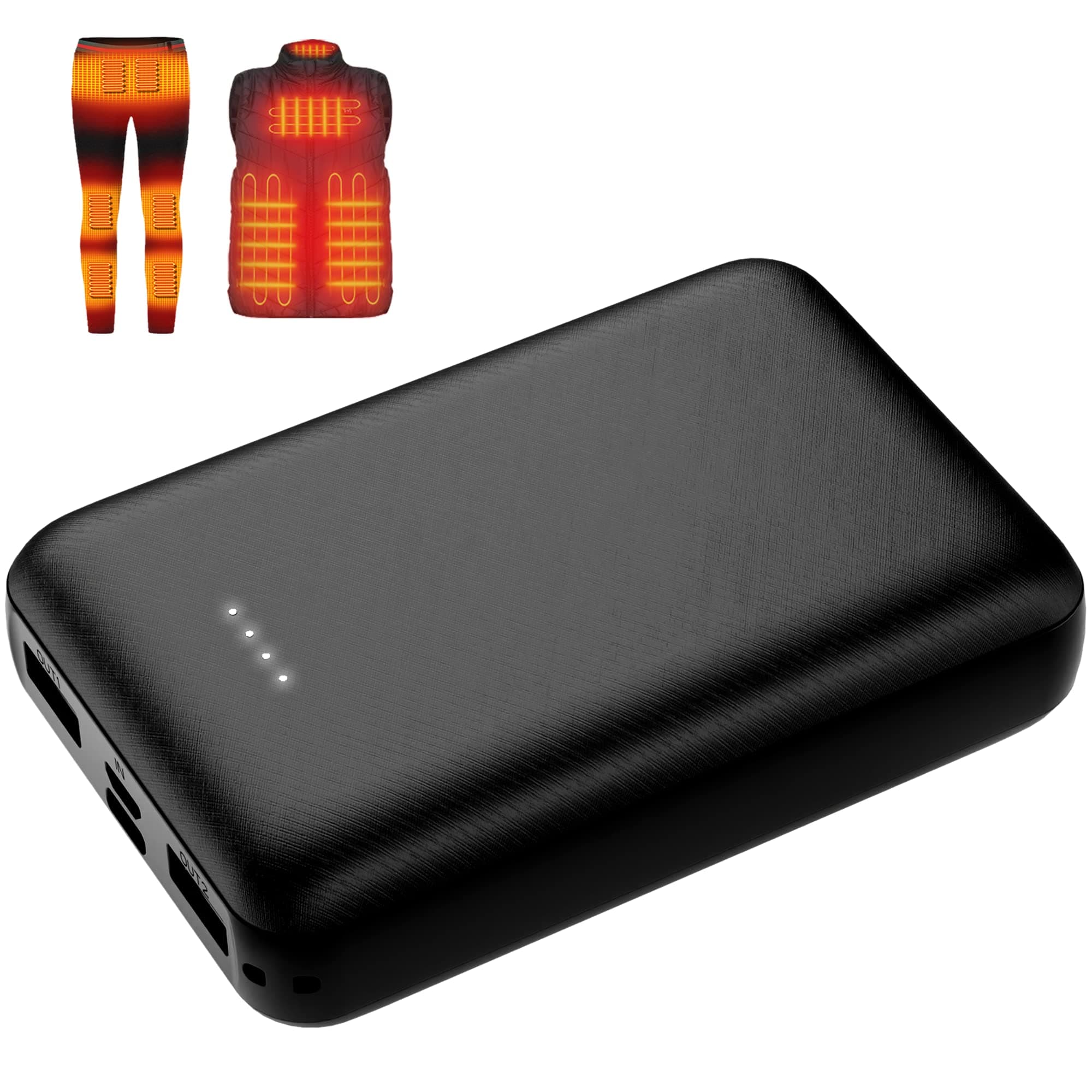 5V 2A Rechargeable Battery Pack for Heated Vest 10000mah Heated Jacket Battery Power Bank for Heated Vests Heated Jackets Heated Hoodies for Men Women(No DC Port, Not Suit for 7.4v)
