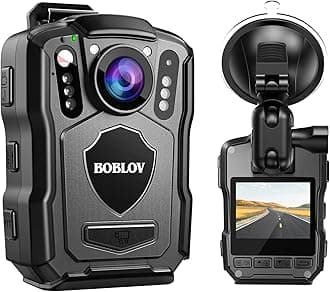 BOBLOV M5 2K Body Camera, 1440P Body Mounted Camera, Bodycam Built-in 4200MAH Battery,15Hours Record, IP67 Waterproof(6GB, NO GPS Version)