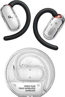 V40i by Anker, Open-Ear Earbuds, Clear Design, Lidless Case, 4 Adjustable Positions for Every Ear Size, Richer Bass, IP55, 21H Playtime, AI Clear Calls, Bluetooth 5.4, App Control