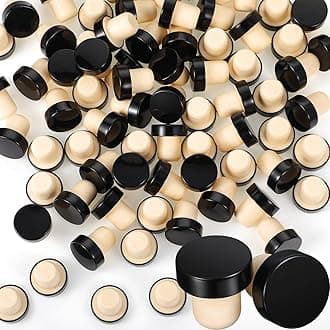 Yookeer T-shaped Stopper Cork Wine Bottle Stoppers Reusable Wine Sealing Plug for Beer Bottles DIY Craft(Black,72 Pieces)