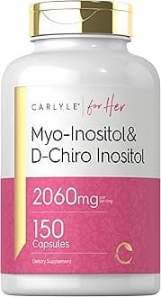 Carlyle Myo-Inositol & D-Chiro Inositol Supplement for Women | 2060mg | 150 Capsules | Non-GMO, Gluten Free Complex