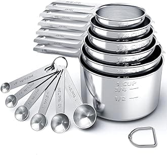 TILUCK Stainless Steel Measuring Cups & Spoons Set, Cups and Spoons,Kitchen Gadgets for Cooking & Baking (X-Large)