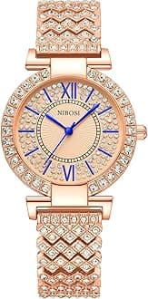 NIBOSI Rosegold Analog Women's Watch | Diamond Dial Ladies Wristwatch for Elegant Special Moments