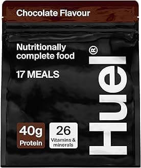 Black Edition High Protein Complete Meal Replacement, 17 Meals, Chocolate Flavour, 40g of Protein Per Serving, Ready Meals, Vegan Protein Powder, Gluten-Free, Non-GMO