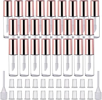 Pangda 25 Pcs 1.2 ml Empty Lip Gloss Tubes Containers Clear Mini Refillable Lip Balm Bottles with Rubber Inserts and Transfer Pipettes for Different Samples Travel Split Charging DIY Make up