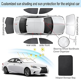 TINGLU Window Shades 6PCS for Lexus is Sedan (NOT for Lexus RX, ES) 2014-2020 Accessories Car Side Full Windows Windshield Sun Shade Sun UV Rays & Privacy Protection for Camping