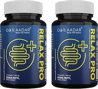 AADAR RELAX PRO | Ayurvedic Natural Laxative For Fast Constipation Relief & Gastric Troubles | Improves Digestion & Regulates Bowel Movement | 60 Capsules (Pack of 2)