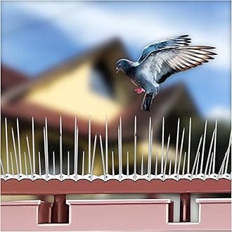SWAPKART(Pack of 5) Bird and Pigeon Spikes, Pigeon Control Spikes Anti Bird Plastic Spikes for AC Balcony Railing Window Home Protection from Pigeon Dog Monkey Crow Kabootar Transparent