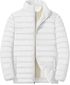 Men's Puffer Jackets Lightweight Warm Winter Coat Water-Repellent Windbreaker Insulated Quilted Packable Jacket