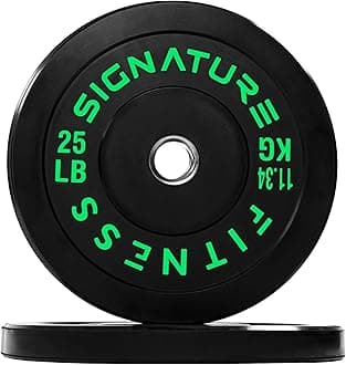 Fitvids Olympic Bumper Plates Set, 2" Weight Plates for Strength Training & Weightlifting, Pair of 25Lbs
