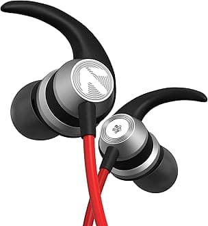 GOBOULT BassBuds X1 in-Ear Wired Earphones with 10mm Extra Bass Driver and HD Sound with mic (Red)
