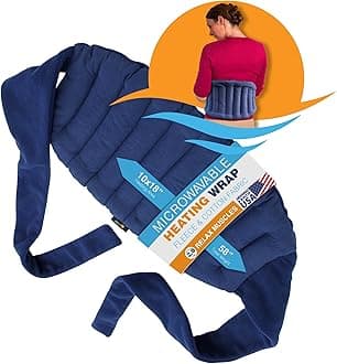 Microwave Heating Pad, Microwavable Moist Hot or Cool Bean Bag Wrap for Neck, Shoulder, Knee, or Back Pain with Fastening Straps, 10x18 Inch Heating Area, 2.8 Lbs, 58 Inches