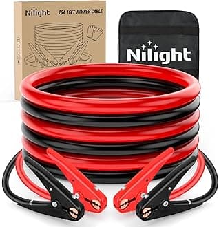 Nilight Car Battery Jumper Leads 0.6m 800A CCA with Carry Case Emergency Kit for Truck, RV, Van, SUV