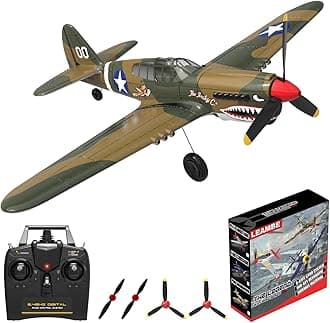 LEAMBE RC Plane 4 Channel Remote Control Airplane - Ready to Fly P-40 Warhawk RC Airplane for Beginners Adult with Xpilot Stabilization System & One Key Aerobatic