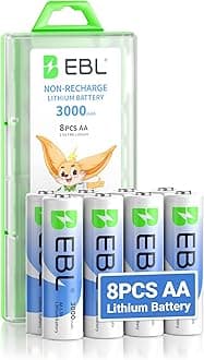 – AA Batteries, 3000 mAh 1.5V Lithium Batteries, Double A Battery, Ultimate Power for High Drain Devices - Pack of 8 Disposable Batteries