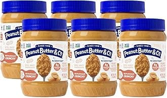 Old Fashioned Crunchy Peanut Butter, 8g Protein, Non-GMO Project Verified, No Sugar Added, Gluten Free, Vegan, 16 Ounce (Pack of 6)