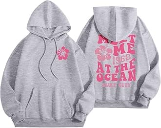 Pink Hoodie for Teen Girls Cute Graphic Hoodie Girls Preppy Sweatshirt Long Sleeve Drawstring Tops with Pockets 2025