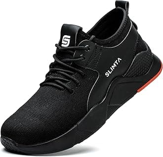 Safety Shoes for Men Women Steel Toe Boots Non-Slip Lightweight Breathable Sneakers Puncture Proof Protective Industrial Black Work Shoes, 46 EU