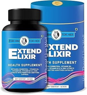 Extend Elixir Men's Wellness Supplement – Ashwagandha, Zinc & B Vitamins for Testosterone Support, Energy, Stamina & Men's Vitality – Natural Formula, 60 Veg Capsules