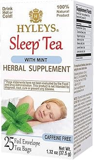 Caffeine-Free Herbal Tea - Mint, Rosemary, Valerian Root, Lavender - 25 Tea Bags (1 Pack) - Calm Sleep Tea for a Relaxing Nightly Cup