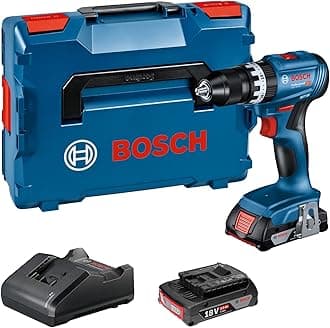 18V System Cordless Impact Drill Driver GSB 18V-45 (rotational Speed of 1,900 RPM, incl. 2X GBA 2.0Ah Batteries, Charger GAL 18V-20, L-BOXX)