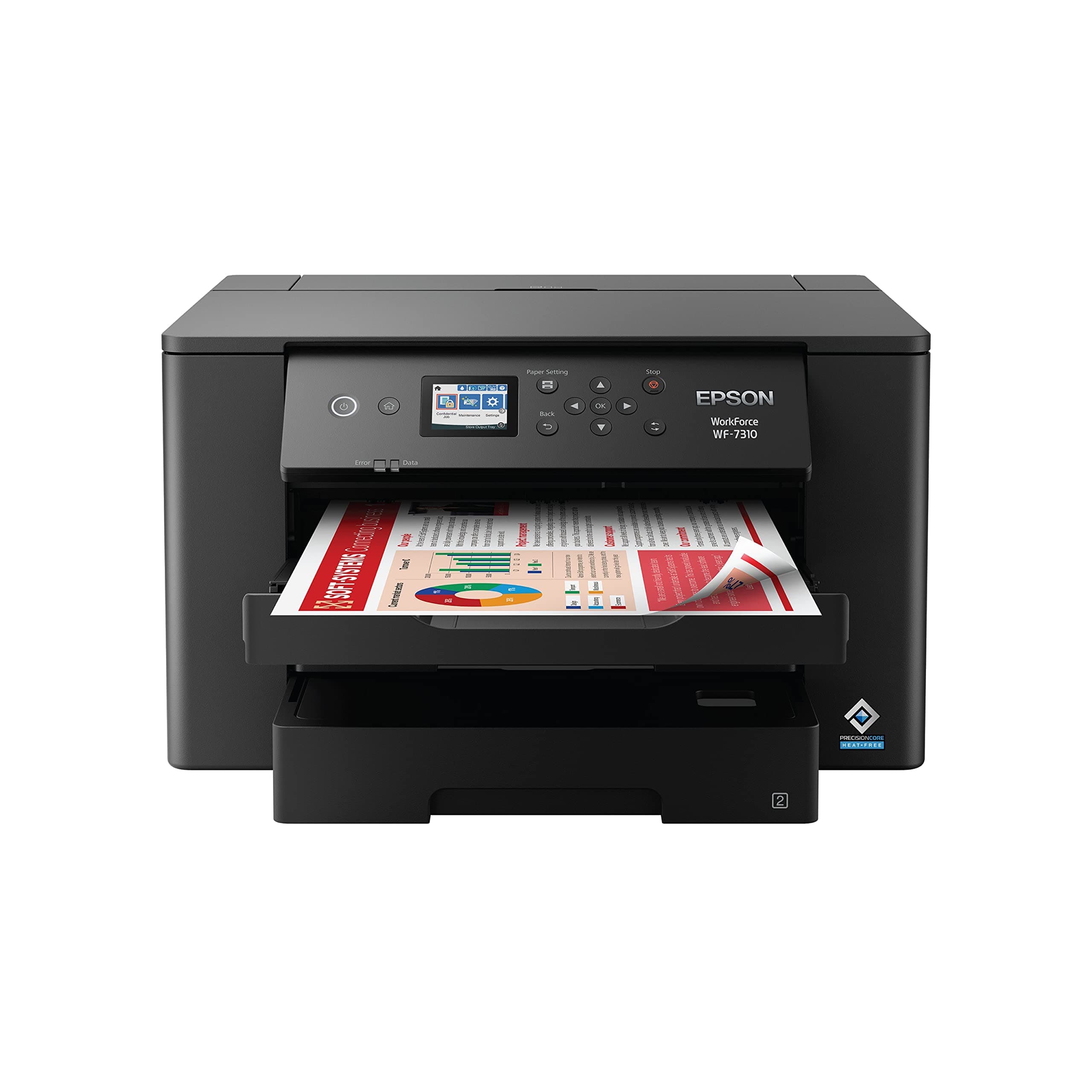 Workforce Pro WF-7310 Wireless Wide-Format Printer with Print up to 13" x 19" Auto Double-Sided Printing max 11" x 17", 500-sheet Capacity, 2.4" Color Display, Smart Panel App - Black